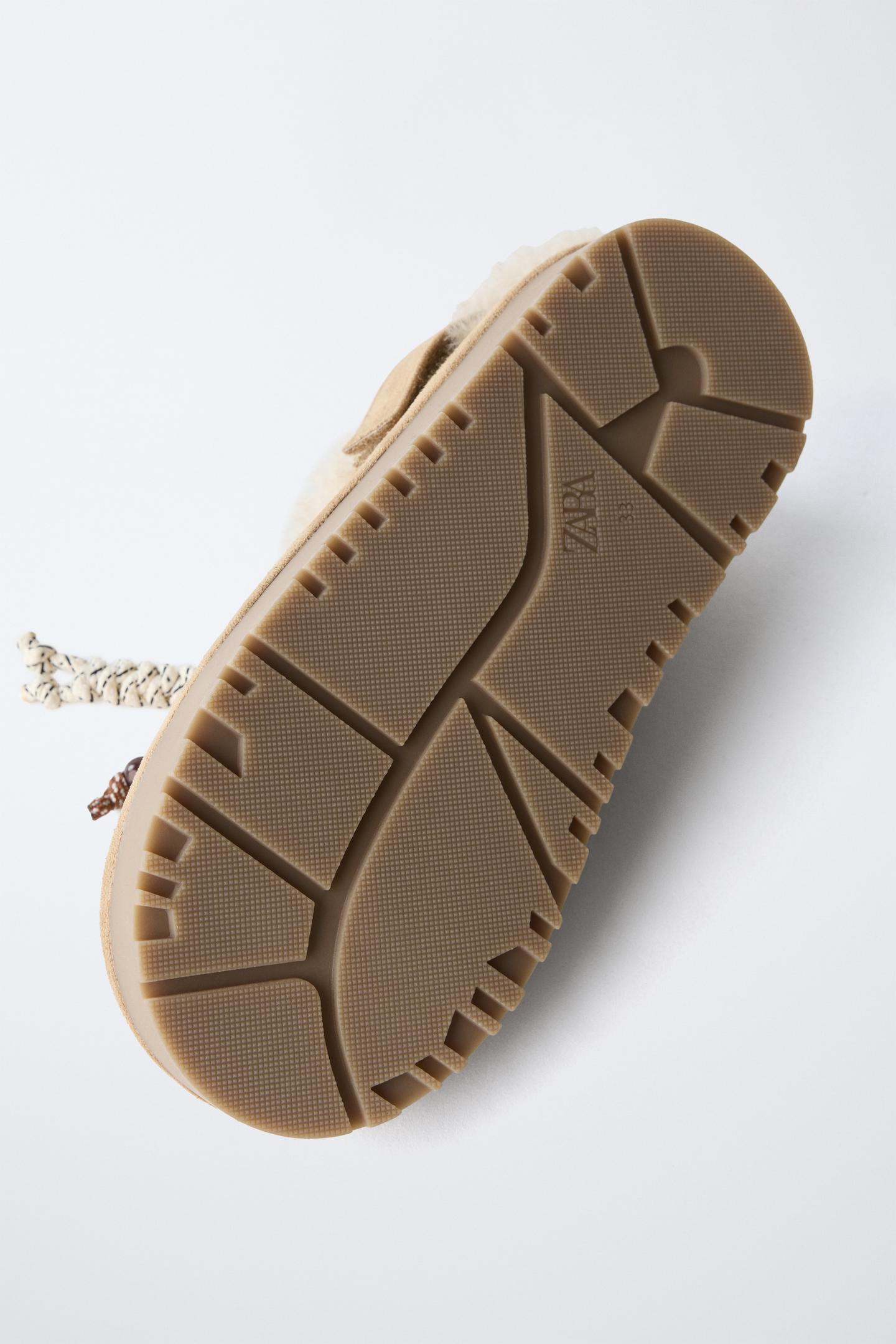 Детские сабо Zara Shearling Slingback, цвет: Коричневый — фото 7