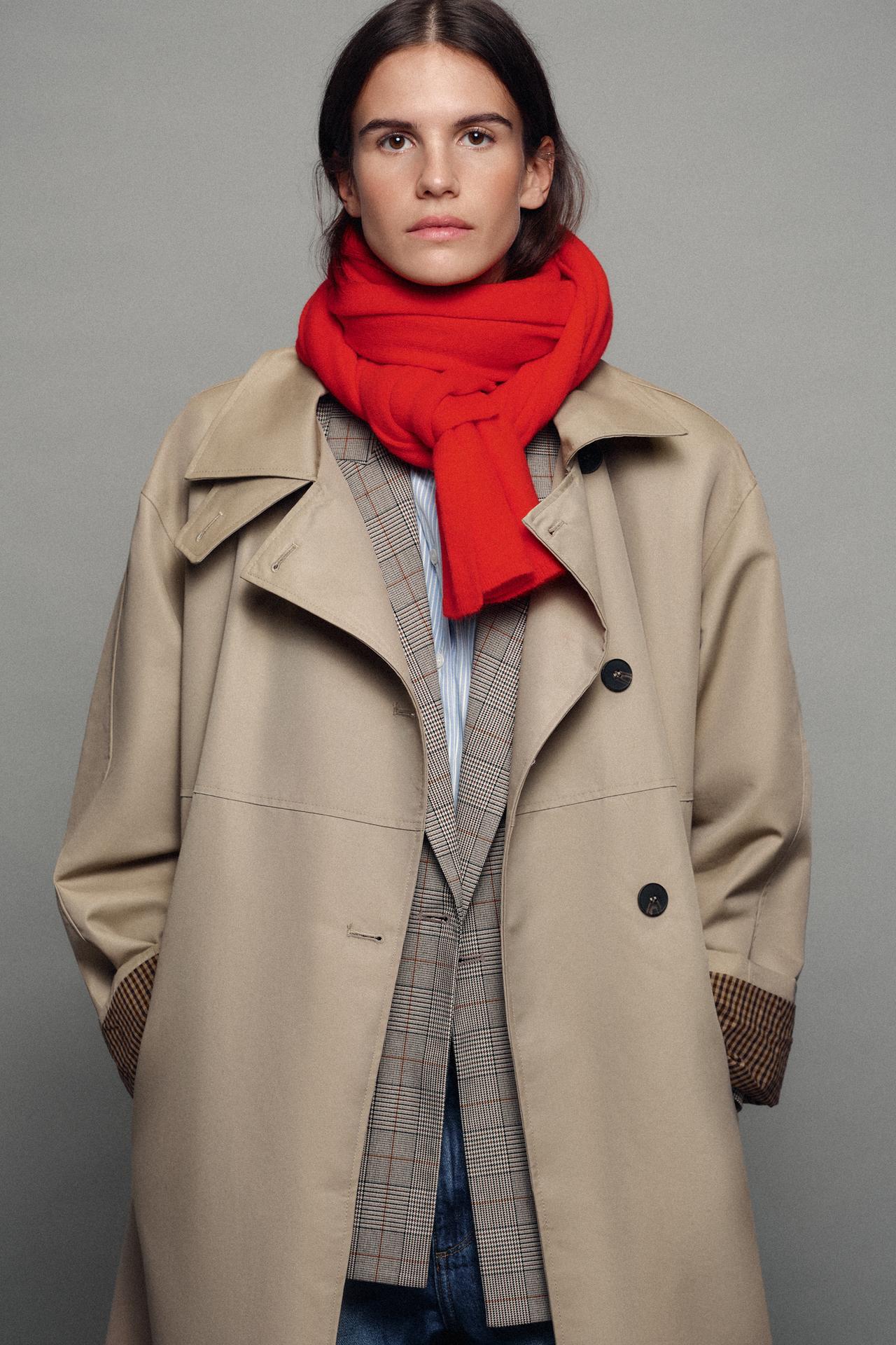 BASIC PLAIN SCARF — Red