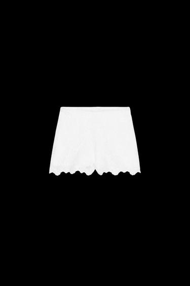 EMBROIDERED SHORTS - White by Zara - Image 0