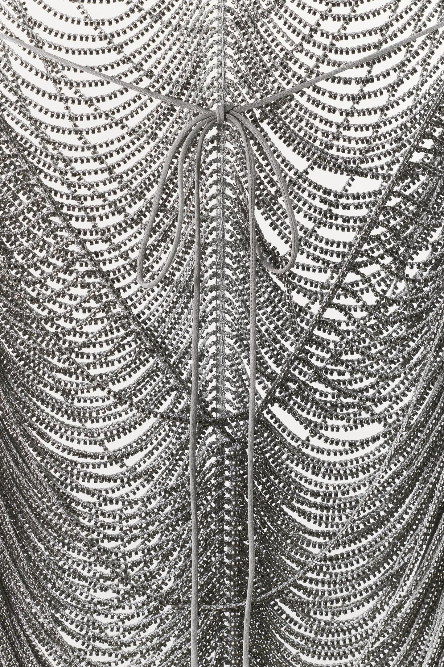 Женское платье Zara Sparkly Halter Mini, цвет: Серебряный — фото 8