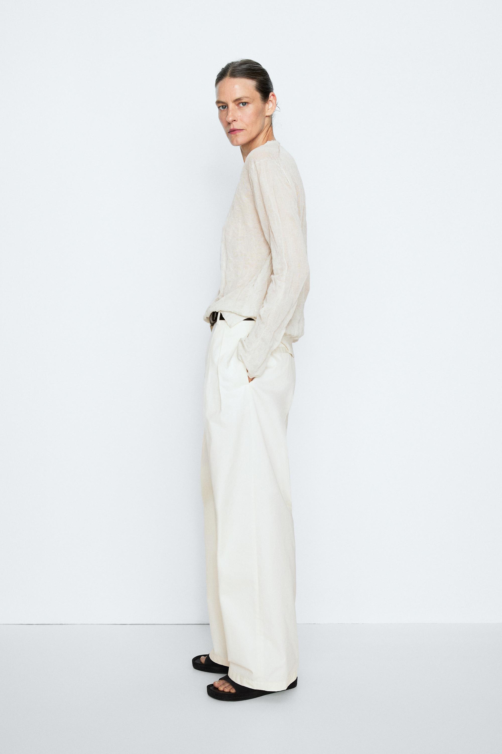 Long sleeve fine knit sweater - STUDIO — Aged silver