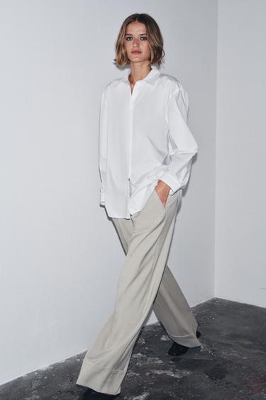 CAMISA POPELÍN ZW COLLECTION - Blanco de Zara