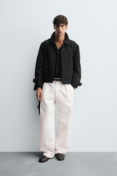 CROCHET TEXTURED JACKET - Black by Zara