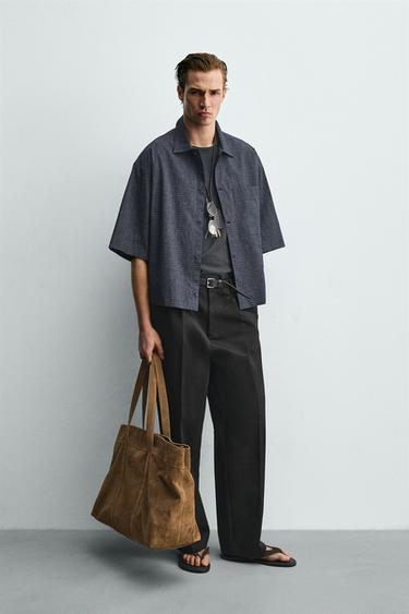 LAATIKKOMALLINEN RUUTUPAITA - Navy blue Zaralta