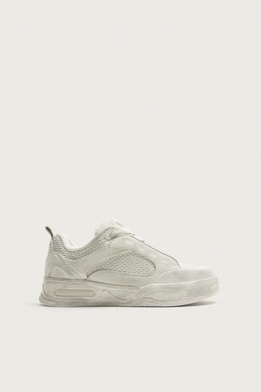 DISTRESSED CHUNKY TRAINERS - Bone White by Zara