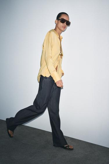 ZW COLLECTION BASIC FLOWING SHIRT - Yellow by Zara - Image 4