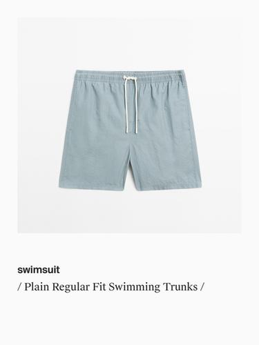 Zara Plain regular fit swimming trunks - Faded blue