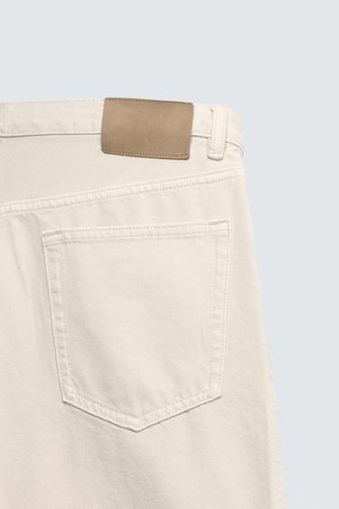 BERMUDA EN JEAN COUPE DROITE - Blanc cassé de Zara - Image 9