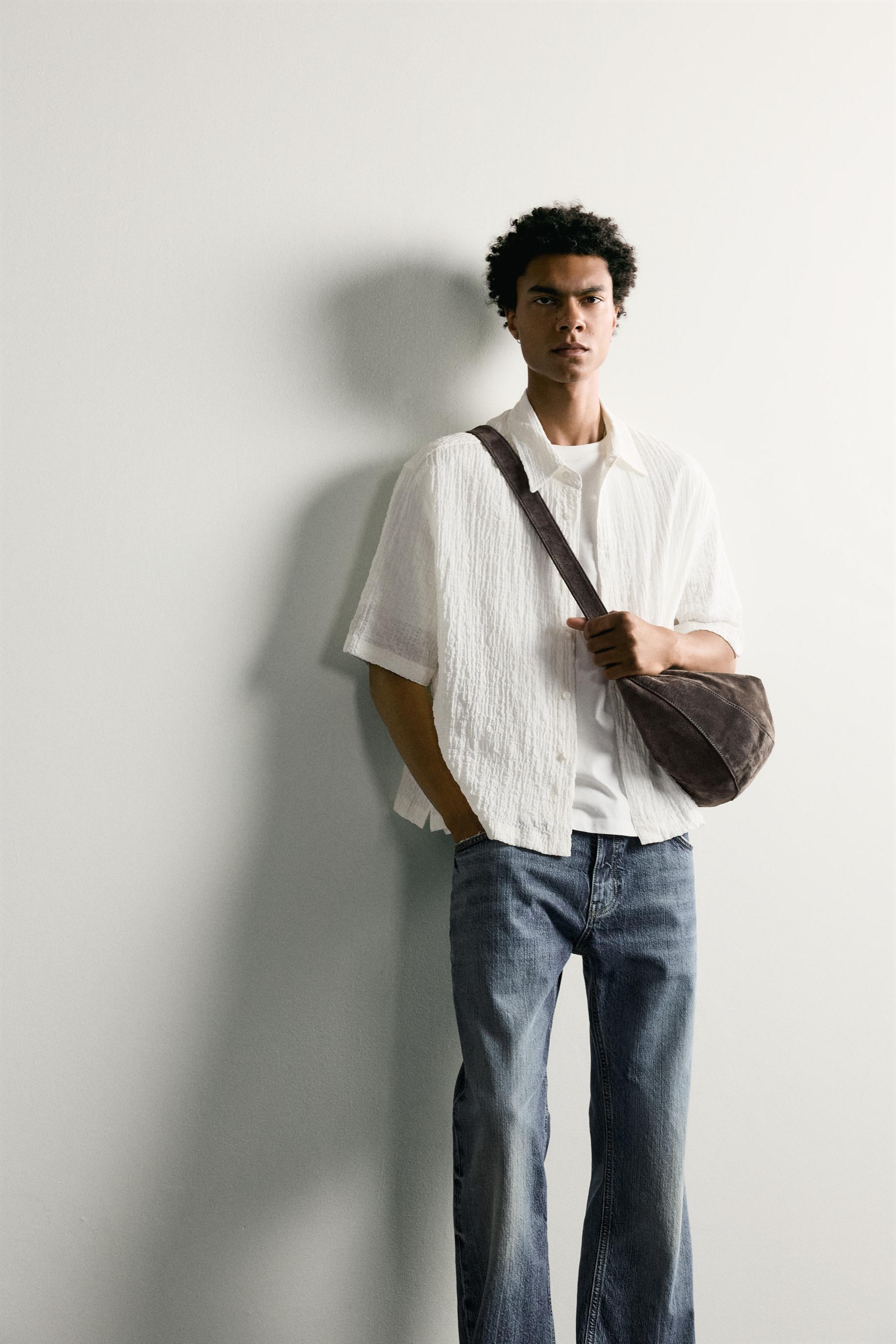 Zara RELAXED FIT RÖLYEF DOKULU GÖMLEK görsel 6