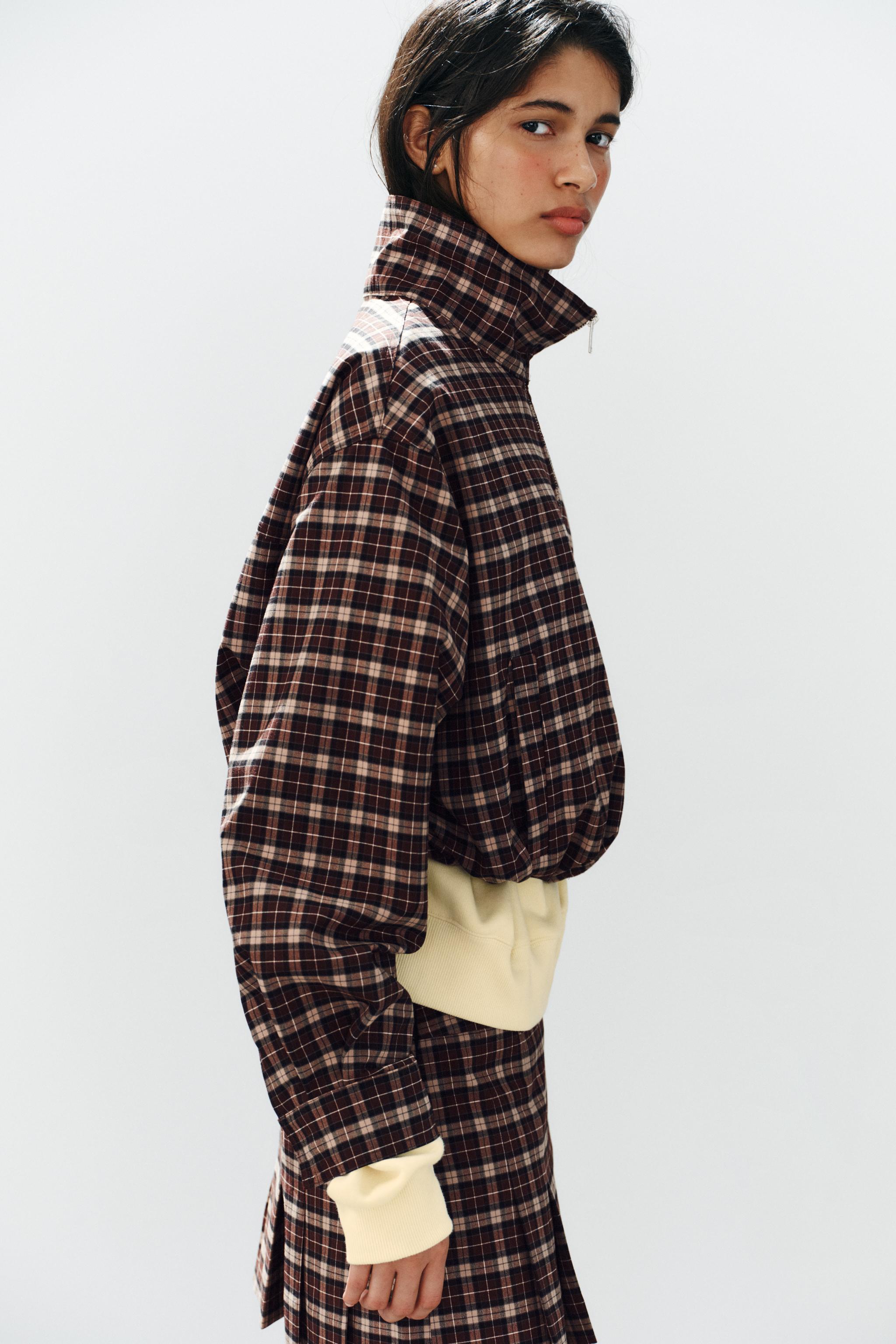 PLAID ZIP-UP JACKET