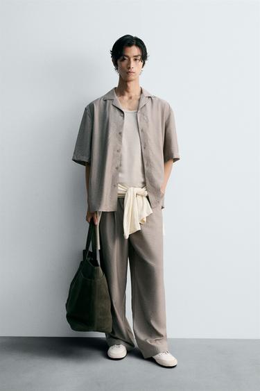 FLOWING RELAXED FIT SHIRT - Light mink by Zara