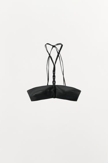 Zaras 100% FLÄTAD SKINNBH - Svart