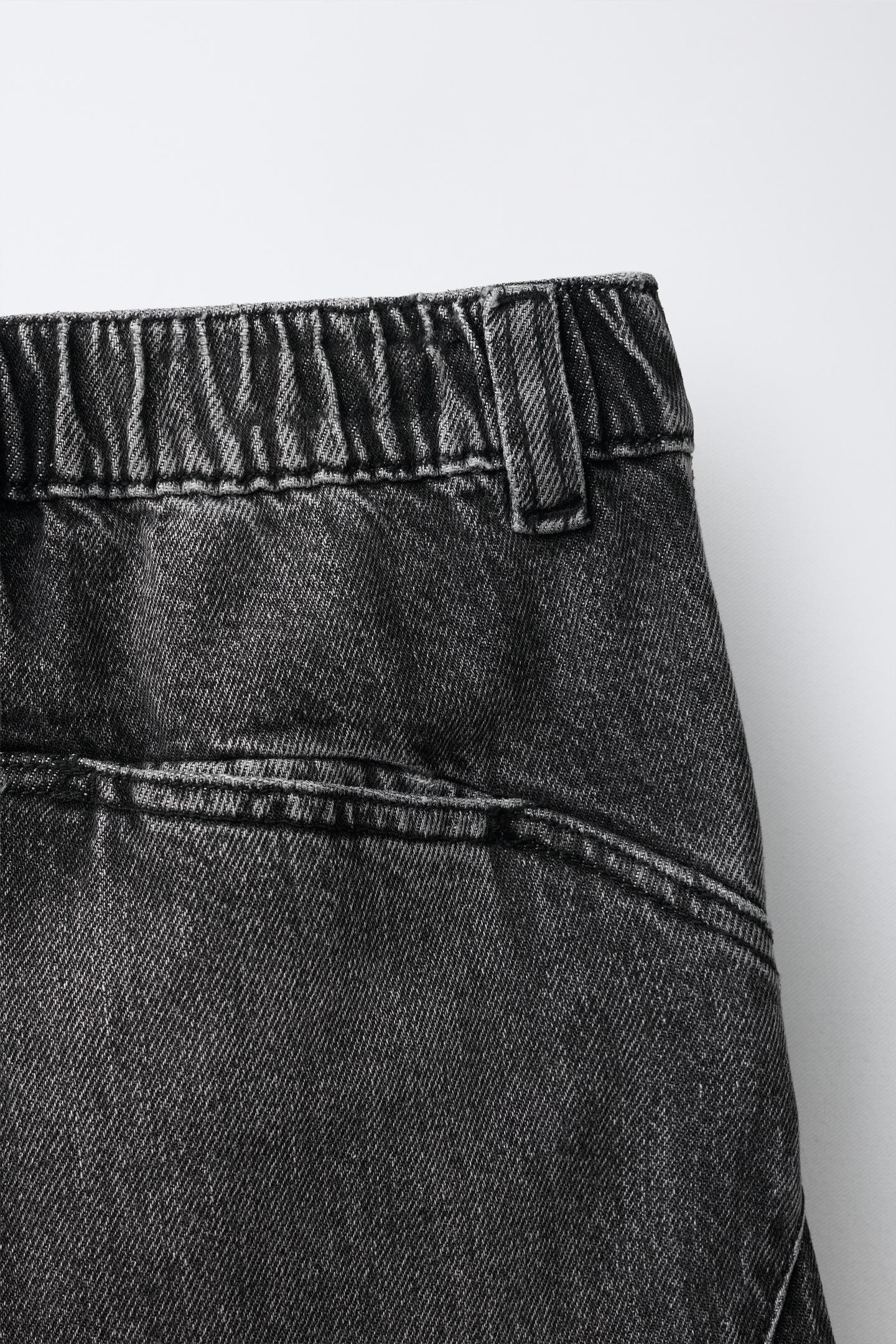 Детские брюки Zara Barrel Cargo Pants with Label, цвет: Чёрный — фото 5