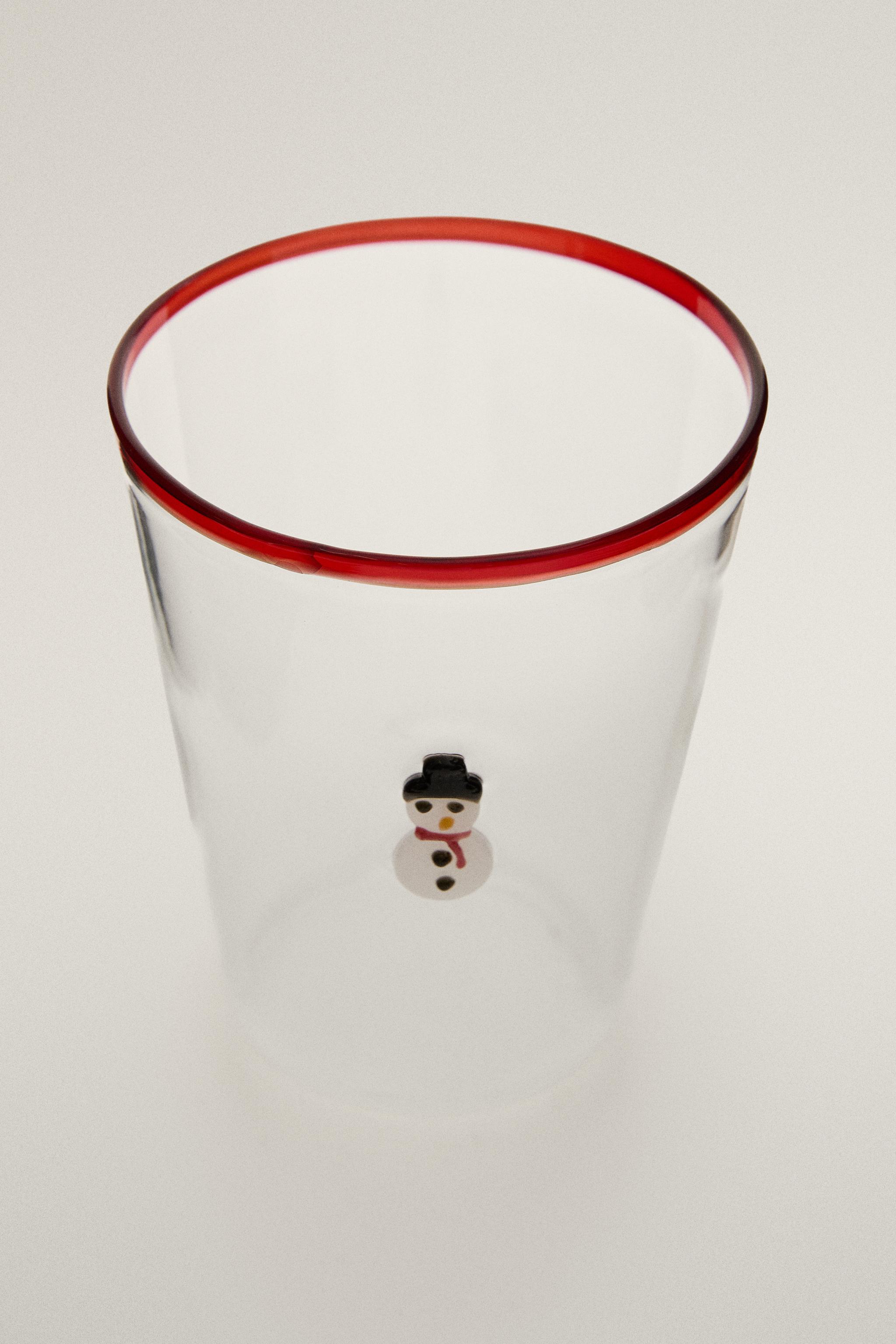 CHRISTMAS SNOWMAN BOROSILICATE GLASS TUMBLER