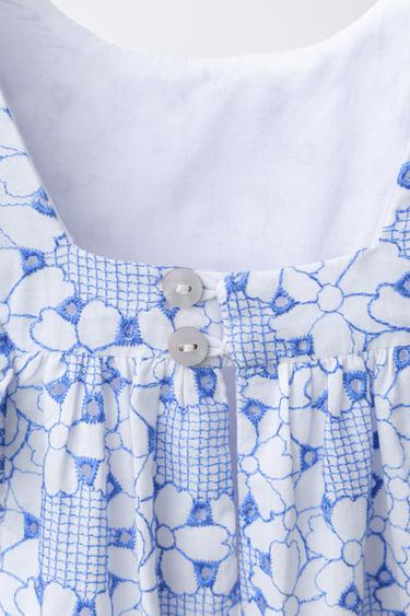 EMBROIDERED SHORT PLAYSUIT - Blue by Zara - Image 3