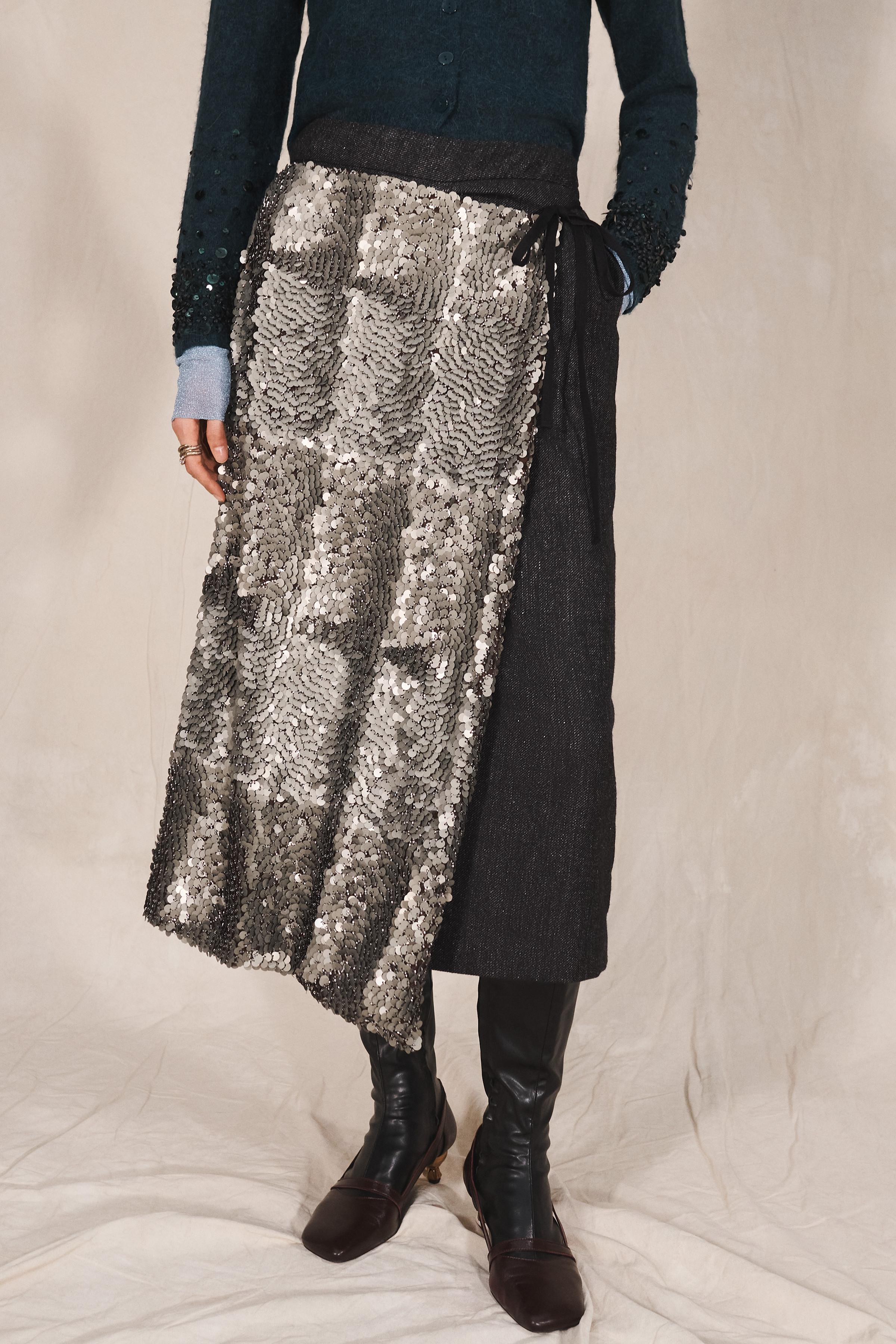 LIMITED EDITION COMBINED SEQUIN WRAP SKIRT