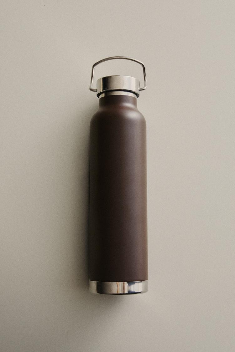 STAINLESS STEEL BOTTLE — Dark brown