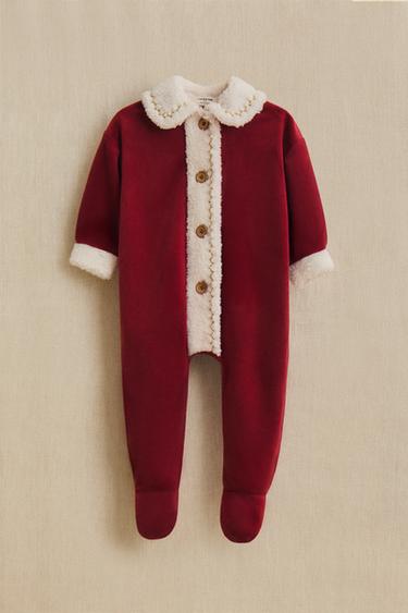 Zara FATHER CHRISTMAS BABY ROMPER COSTUME - 紅色