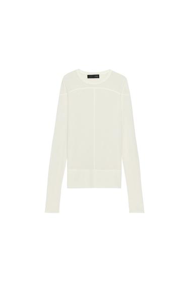 FINE KNIT WOOL BLEND JUMPER - Ecru by Zara