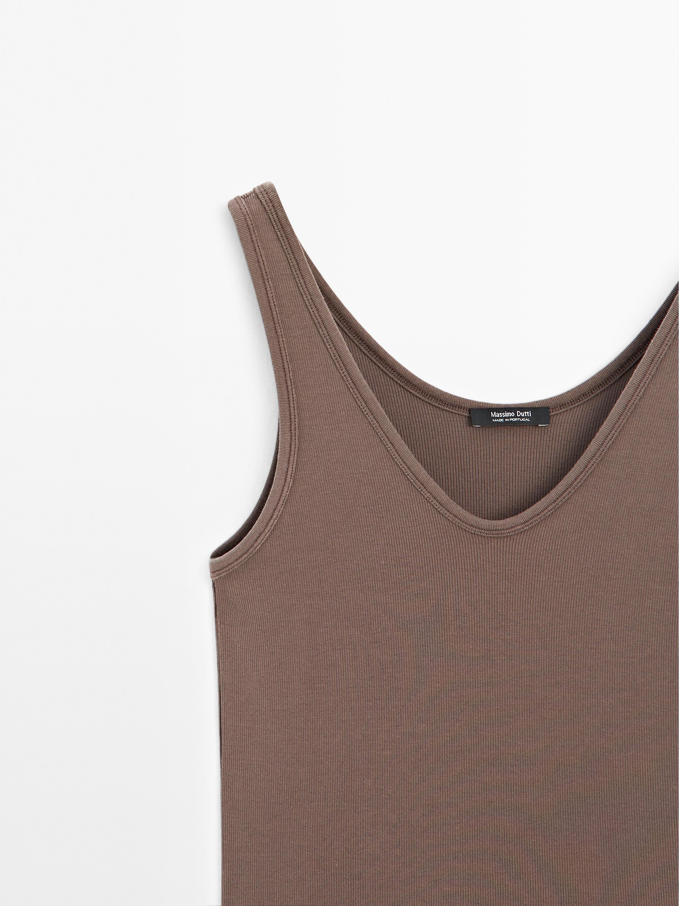 Cotton blend strappy top