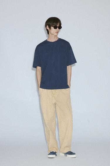 Zara 基本款重型T恤 - 藍色