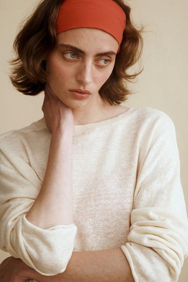 Zara 100% LINEN KNIT JUMPER CREATED BY CARAMEL LONDON X ZARA - Ecru