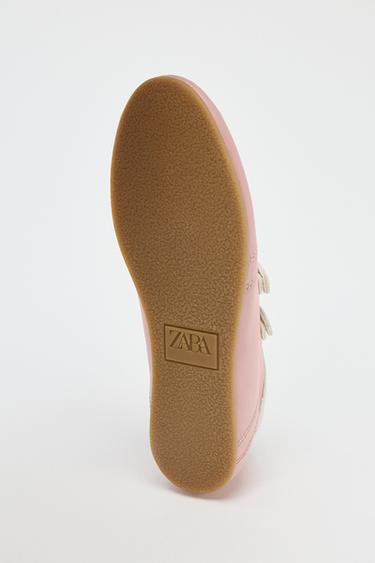 SATIN EFFECT TOPSTITCHED BALLERINAS - Pink by Zara - Image 6
