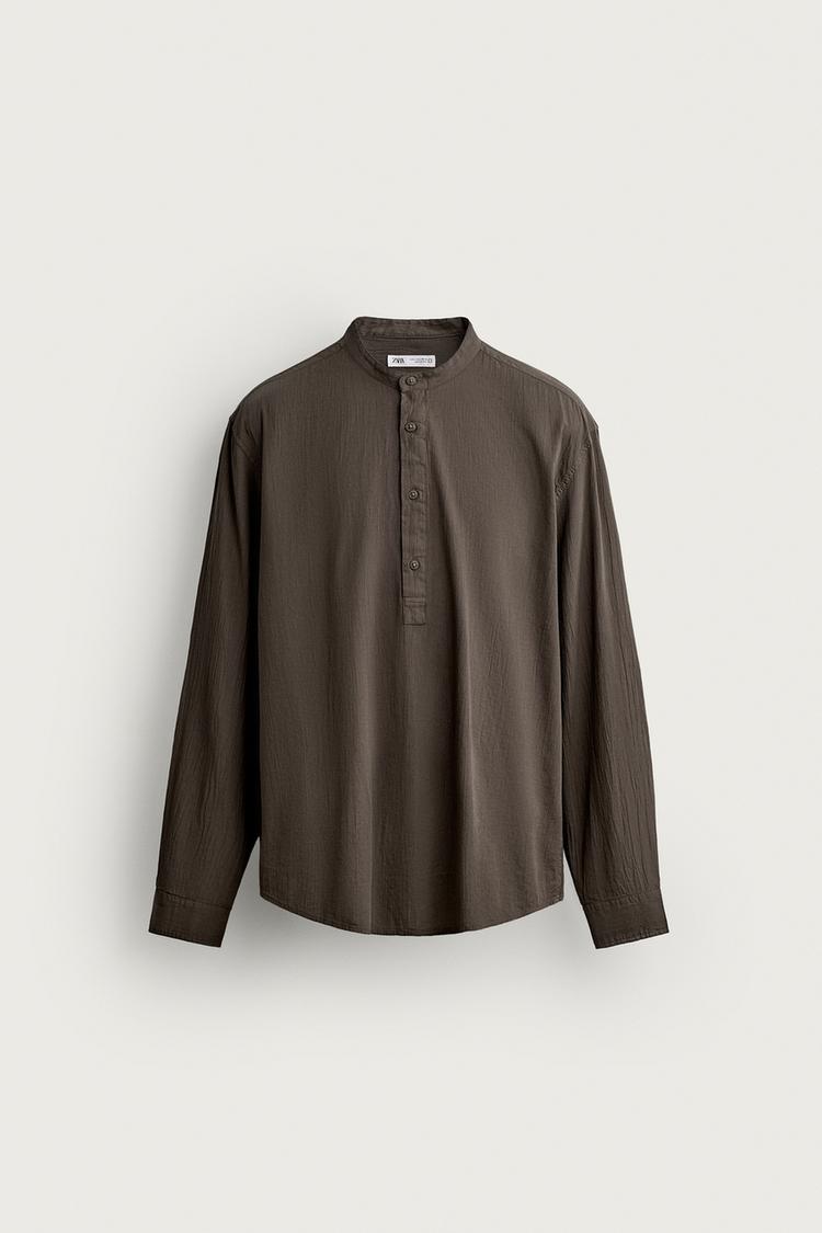 CREASED-EFFECT POLO SHIRT