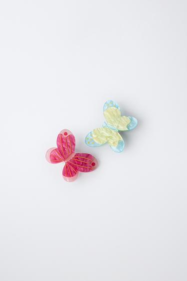 2-PACK OF BUTTERFLY HAIR CLIPS - Pink by Zara