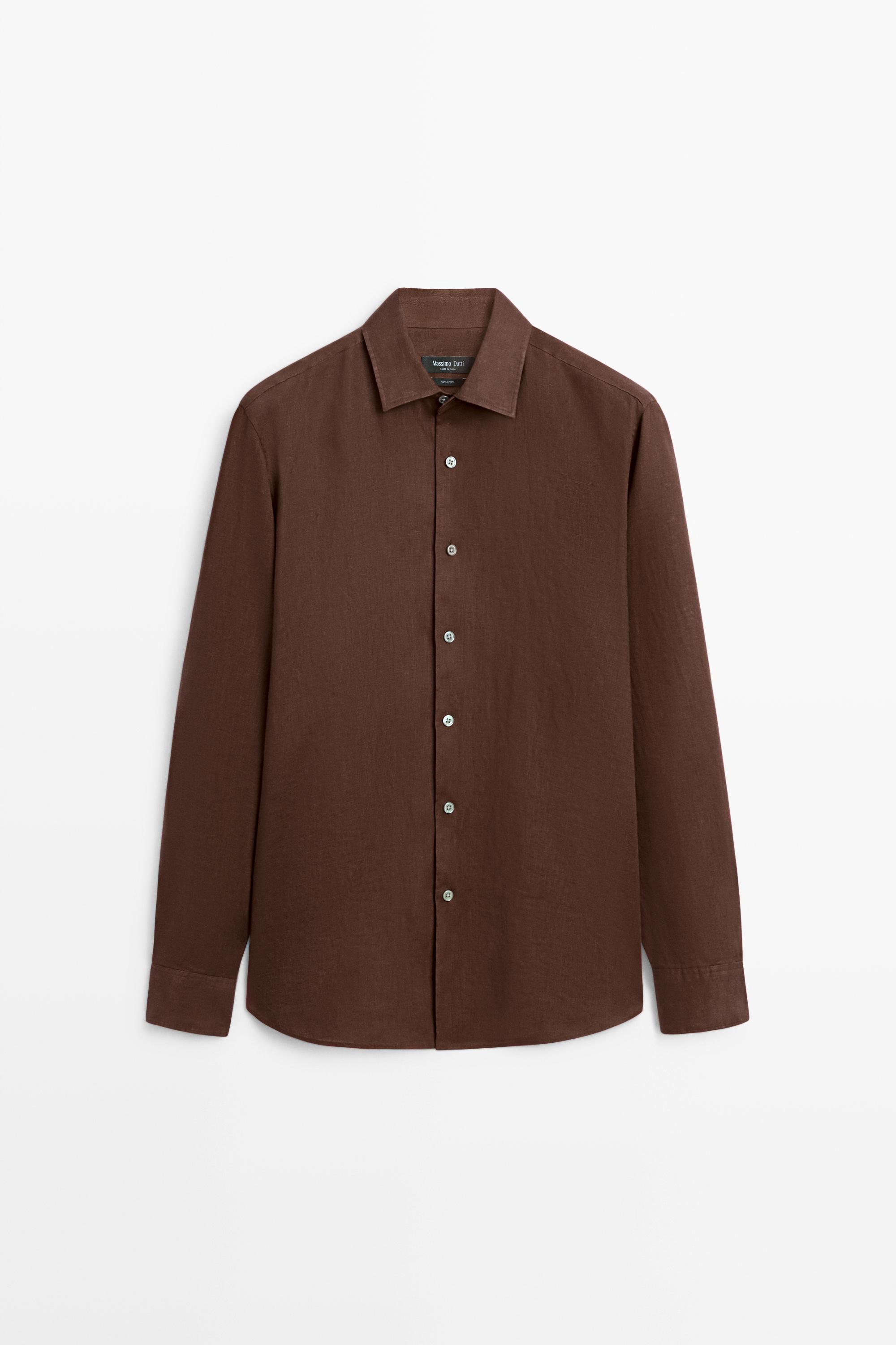 Regular fit 100% linen shirt