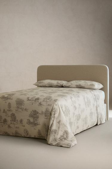 HOUSSE DE COUETTE SATIN TOILE DE JOUY - Gris clair de Zara - Image 1