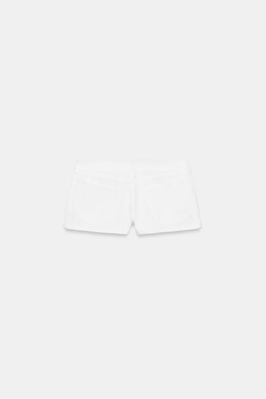 SHORT MINI À LACETS CROISÉS - Blanc de Zara - Image 3