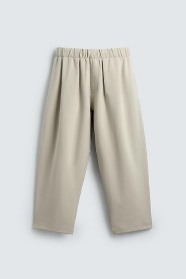 PANTALÓN PLIEGUES INTERLOCK - piedra de Zara