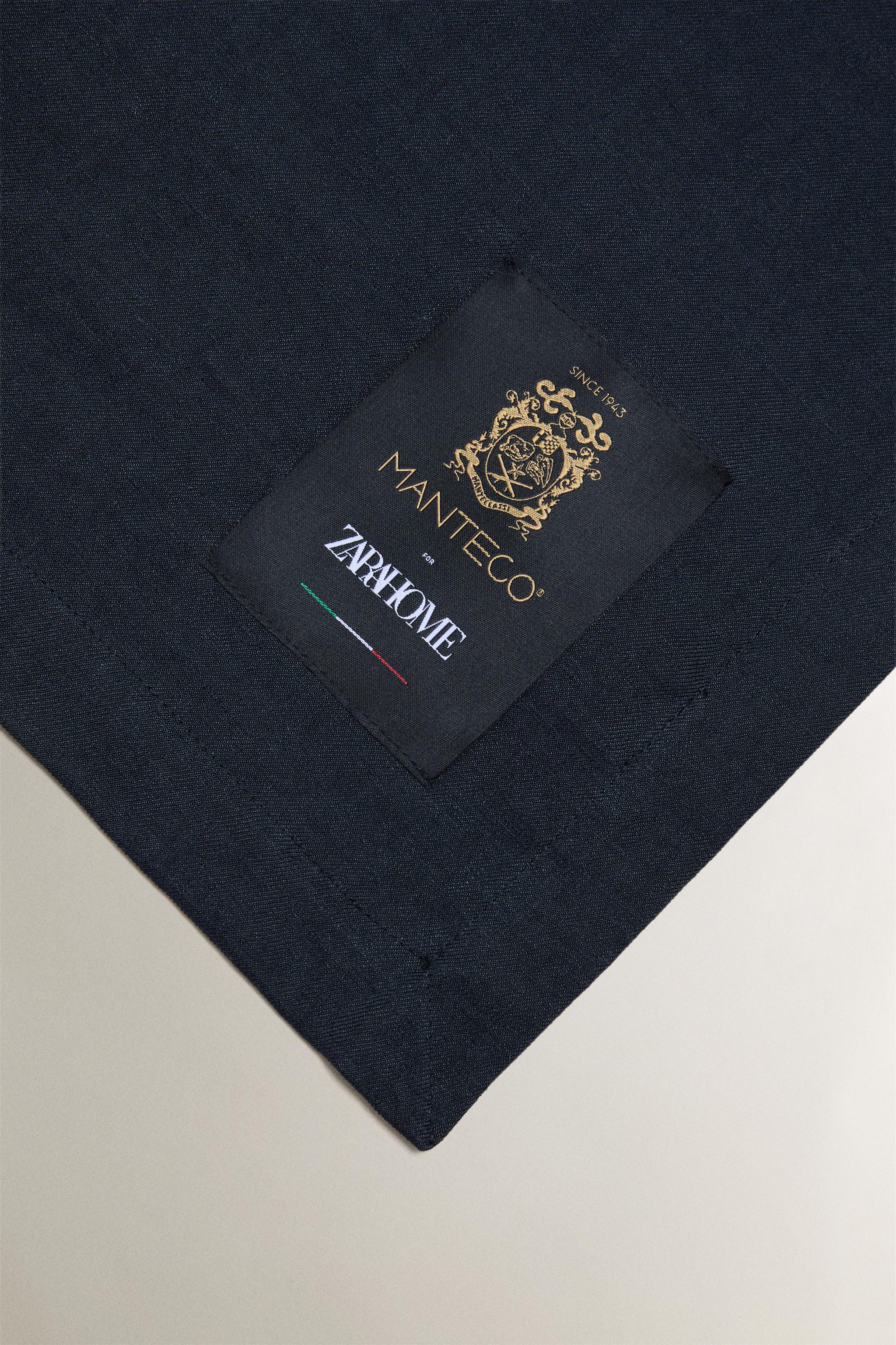 MANTECO LINEN BLANKET — Blue