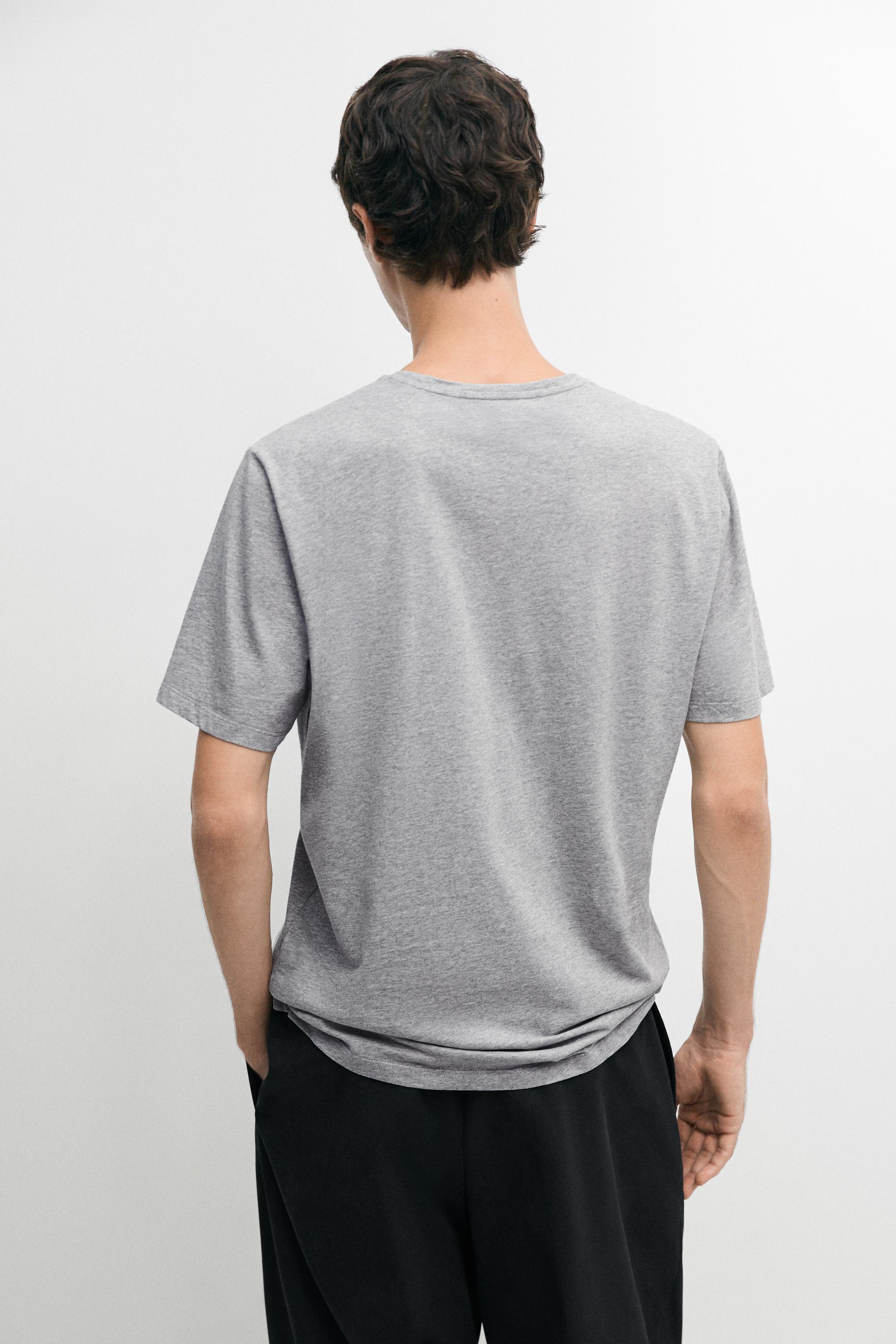 Short sleeve melange cotton T-shirt