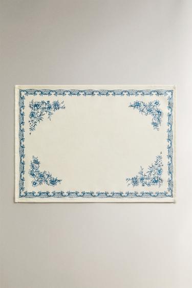 PRINTED SATEEN PLACEMAT - Blue by Zara