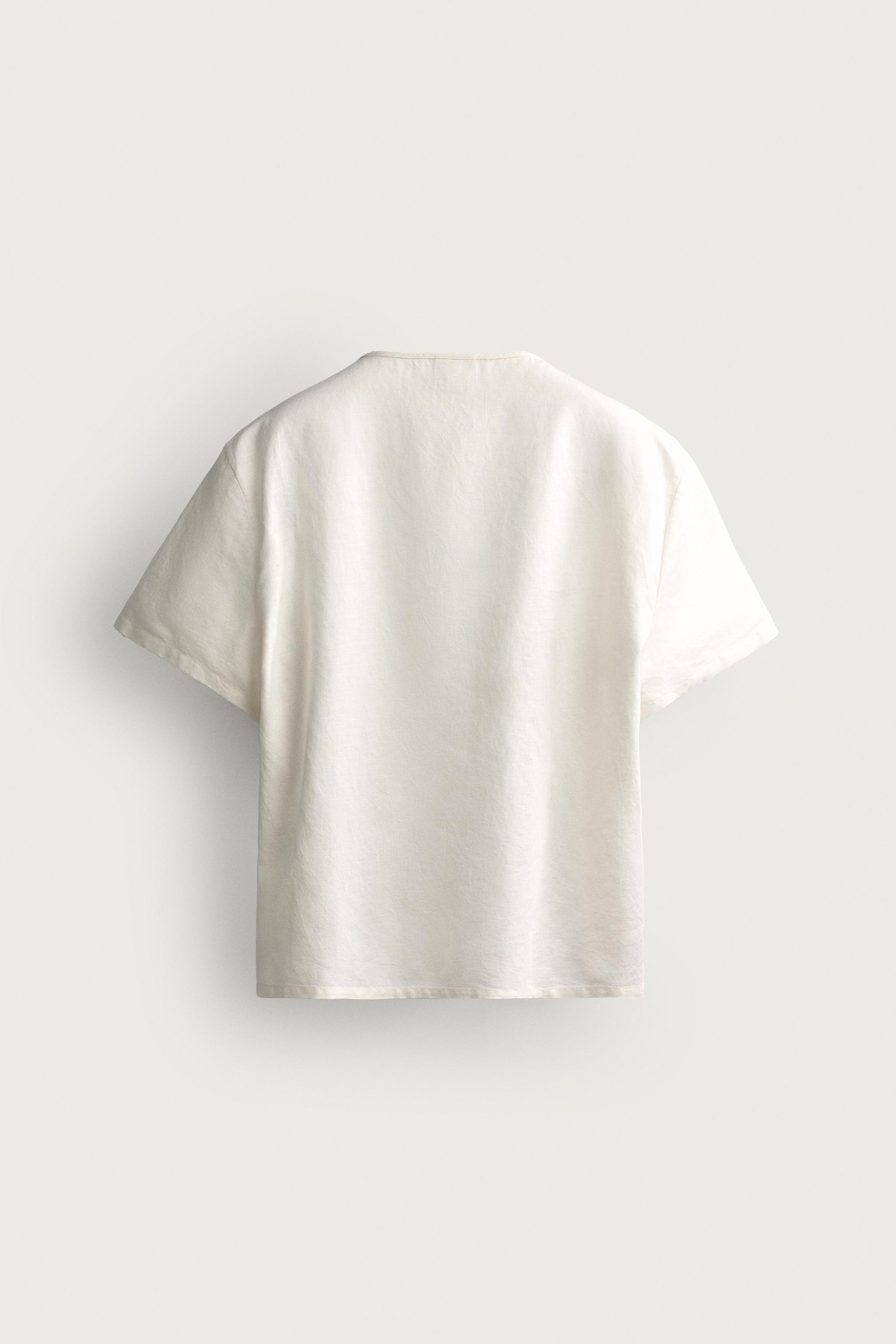 CHEMISE À COL TUNISIEN EN CHANVRE ET COTON