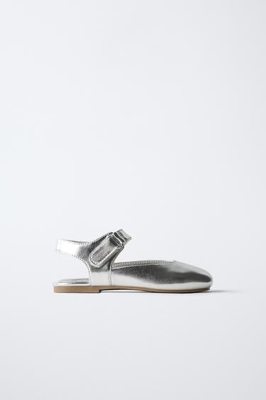 Zara SLINGBACK BALLET FLATS - Silver