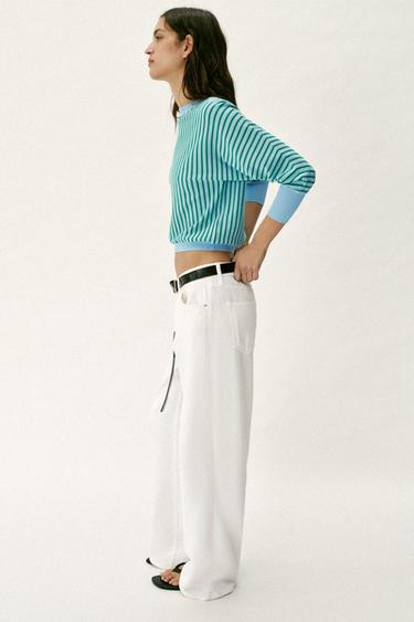 SWEAT EN MAILLE À RAYURES - unique de Zara - Image 4