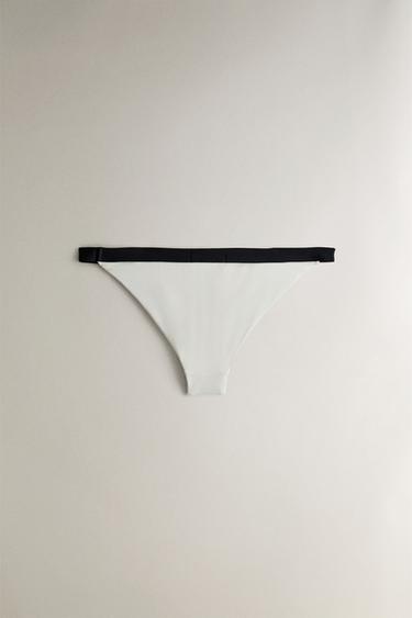 BEACH BIKINI BOTTOMS WITH CONTRAST STRIPE - Ecru by Zara - Image 2