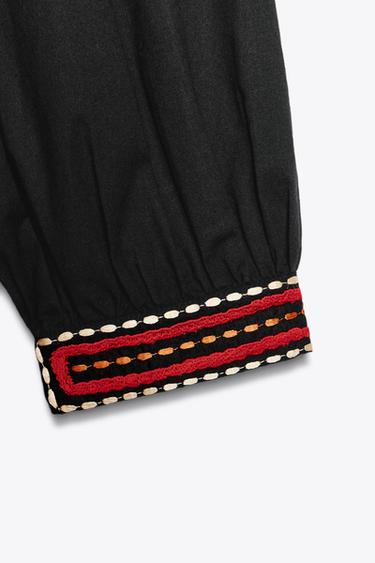 ZW COLLECTION EMBROIDERED SHORT DRESS - Black by Zara - Image 5