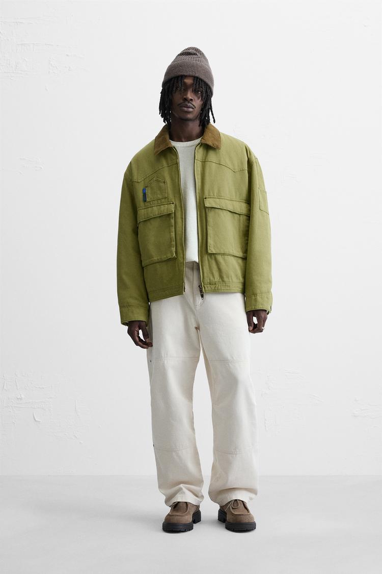 Cargo Pantaloni Verdi Uomo Zara Zara Puffer Jacket Giacca Verde