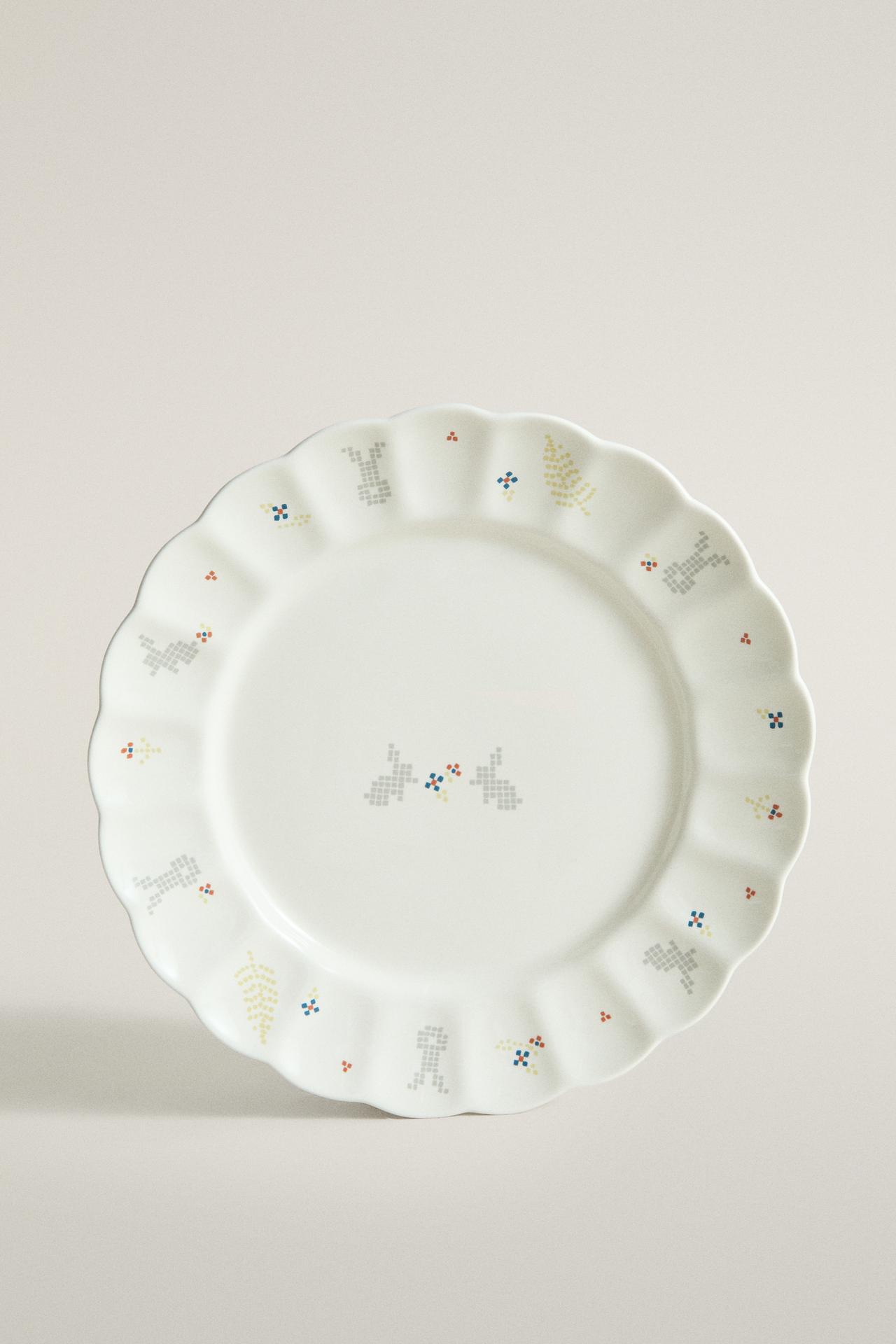 KIDS' BUNNY PORCELAIN PLATE — Multicolored