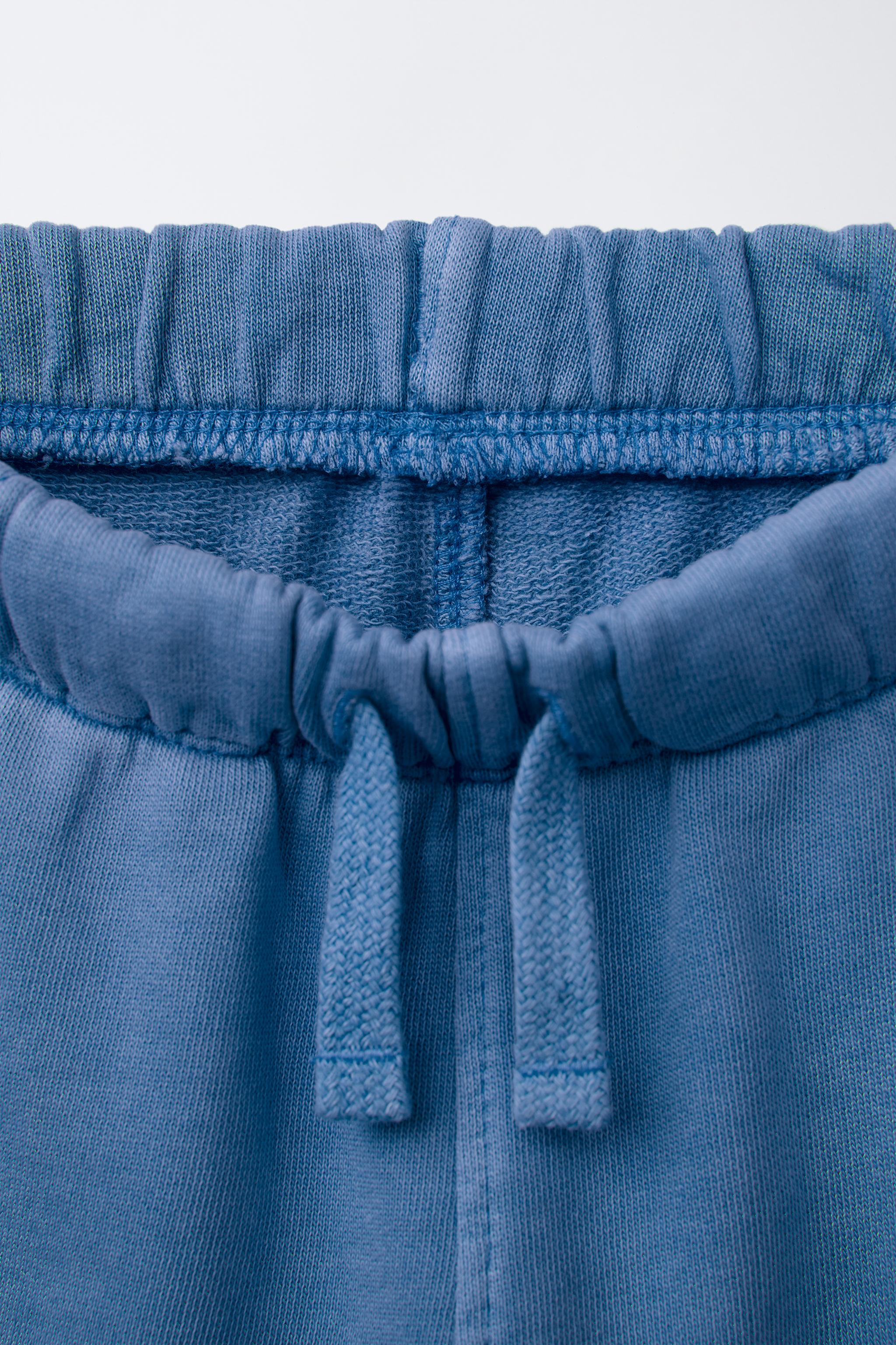 LOGO SEAMED PLUSH SHORTS - Mid-blue | ZARA United States
