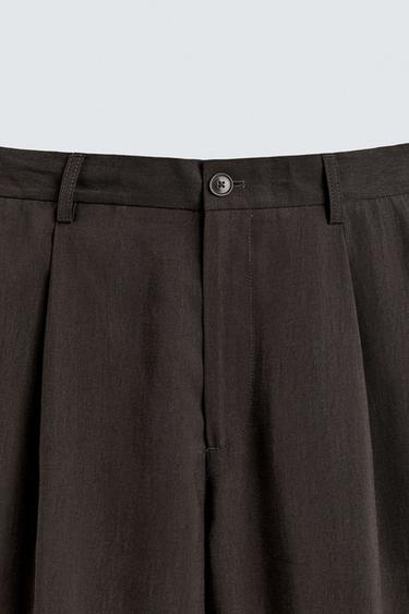 FLOWING PLEATED TROUSERS - Chocolate by Zara - Image 8