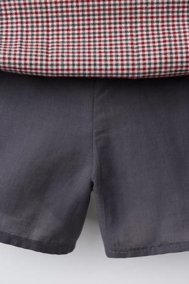 CHECK BERMUDA SKIRT - Burgundy by Zara - Image 3