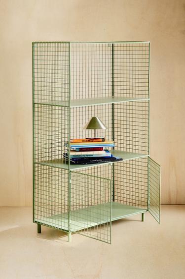 Zara METAL BOOKCASE WITH DOORS - Green