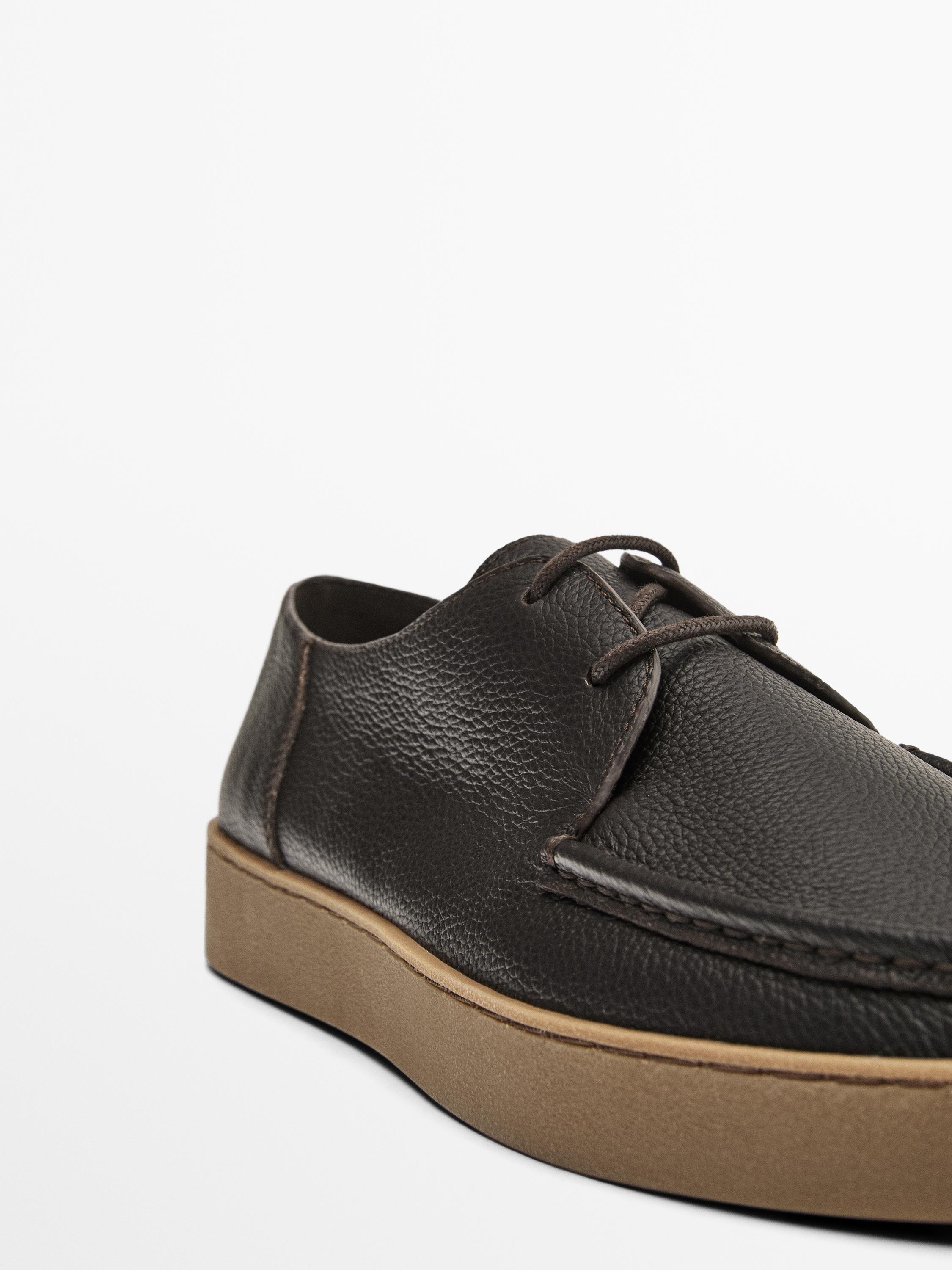 Chaussures bord mocassin cuir nappa foulé