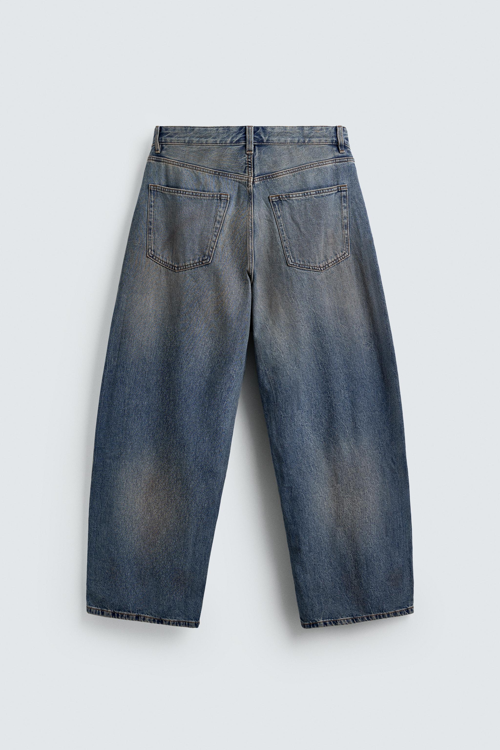 希少サイズ　34 ZARA ヴィンテージウォッシュ バギー・ワイドジーンズ ヴィンテージウォッシュ バギーフィットデニムパンツ - ミディアム