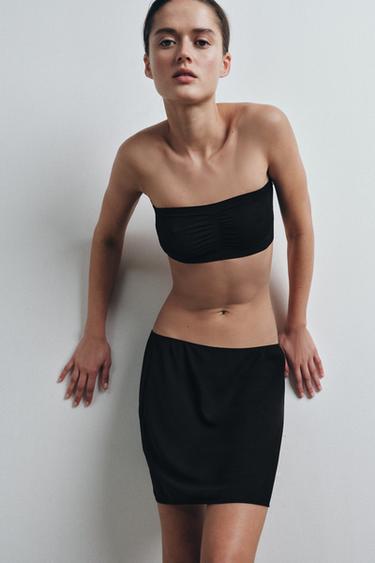 Zara LINED MINI SKIRT - Black